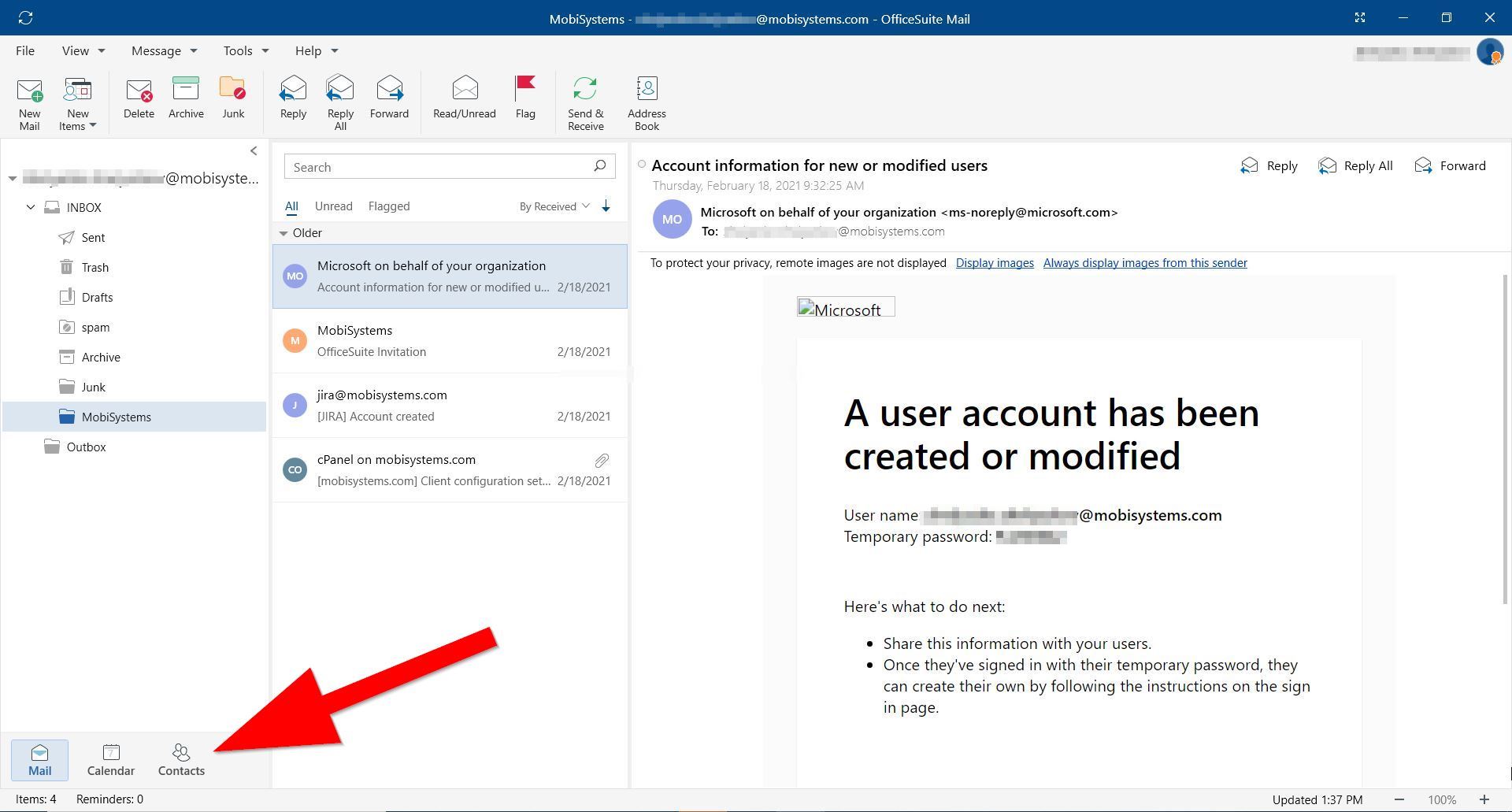Create groupls of contacts OfficeSuite